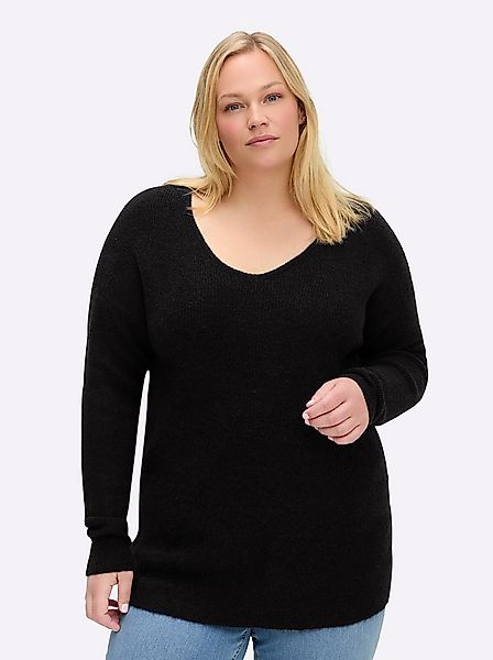 Sheego Strickpullover Pullover Langarm Rippoptik günstig online kaufen