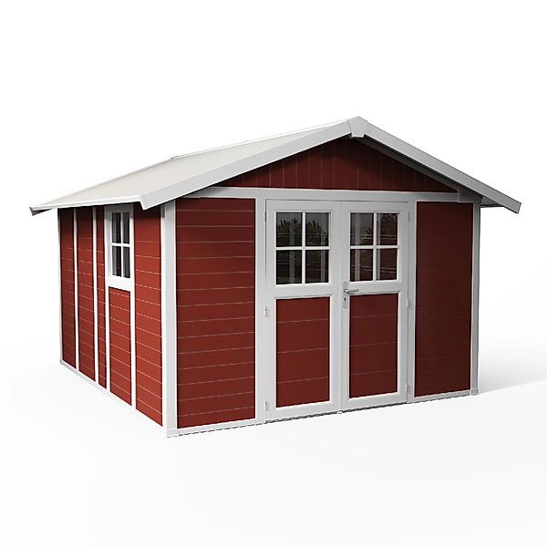 Grosfillex Kunststoff-Gartenhaus Deco H 11 Rot BxT: 315 cm x 355 cm günstig online kaufen