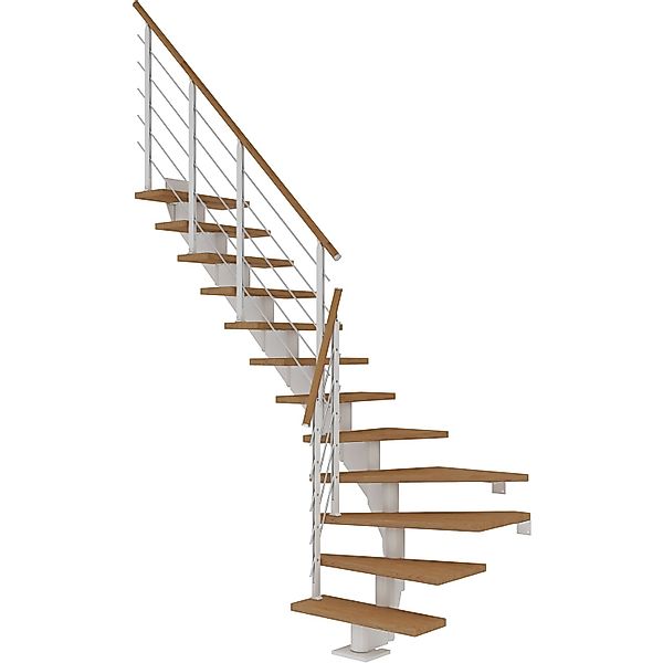 Dolle Mittelholmtreppe Hamburg Eiche GH bis 322 cm 1/4 Gewendelt 85 cm FSC günstig online kaufen