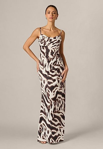 Adrianna Papell Abendkleid Printed Satin Long Dress Kleid mit abstrakter Ti günstig online kaufen