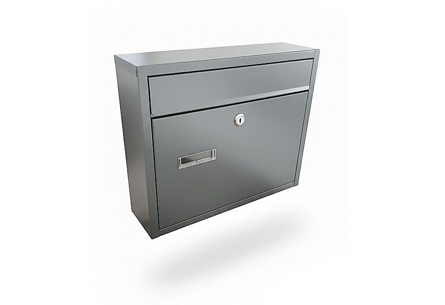 relaxdays Wandbriefkasten Briefkasten Querformat, grau günstig online kaufen