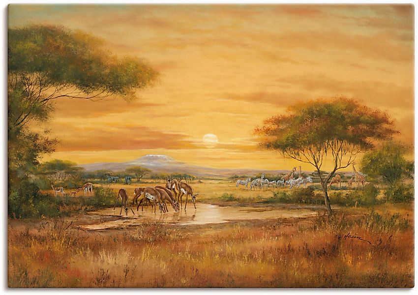 Artland Wandbild "Afrikanische Steppe" Wildtiere 1 Stk. tlg. als Leinwandbi günstig online kaufen