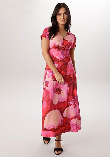 Aniston SELECTED Midikleid mit Smok-Details und fantasievollem Blütendruck günstig online kaufen