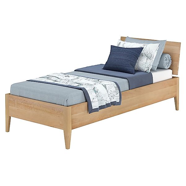 Erst-Holz Einzelbett Metallfrei 90 x 200 Massives Buchenholz Konische Füße günstig online kaufen