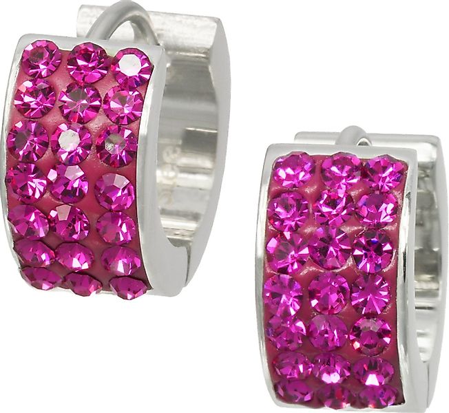 Amello Paar Creolen Amello Ohrringe Edelstahl Creolen pink (Creolen), Damen günstig online kaufen
