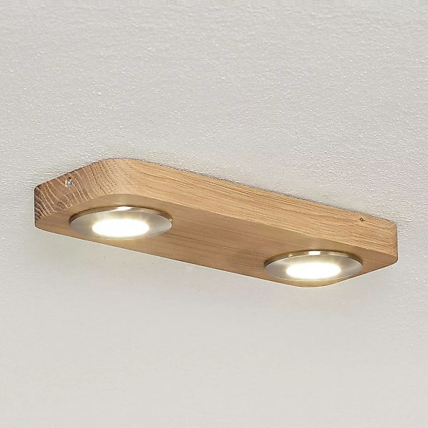 LED-Deckenlampe Sunniva in natürlichem Holz-Design günstig online kaufen
