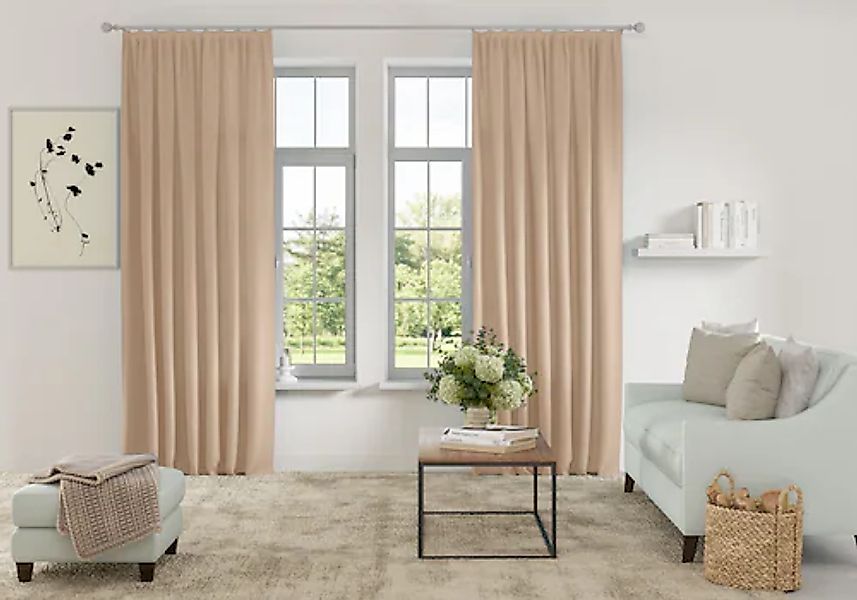 my home Vorhang »Parry« Kräuselband 2 Stk. tlg. 2-er Set, blickdicht, monoc günstig online kaufen