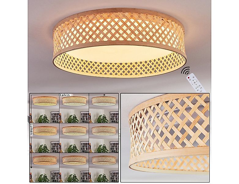 hofstein Deckenleuchte Deckenlampe im Boho-Design aus Metall/Bambus/Kunstst günstig online kaufen
