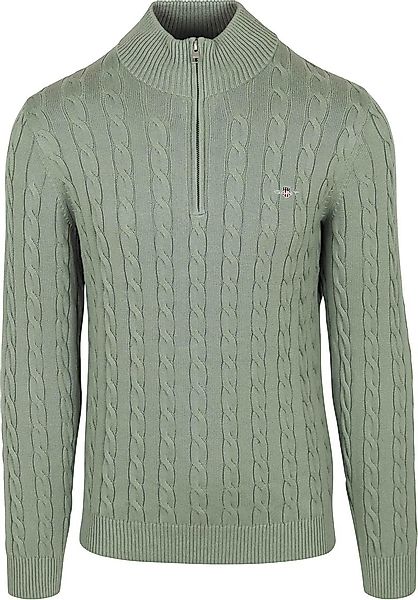 Gant Half-Zip Pullover Cable Grün - Größe L günstig online kaufen