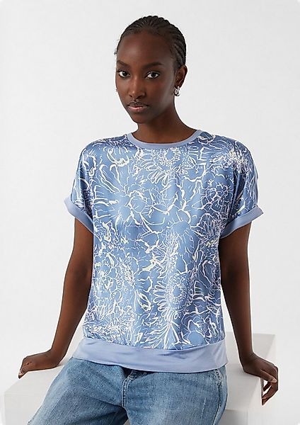 comma Kurzarmshirt T-Shirt T-Shirt im Fabricmix günstig online kaufen