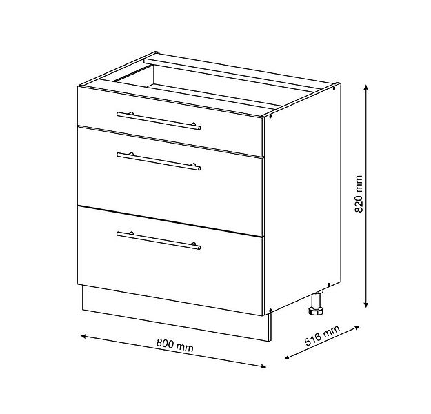 Vicco Unterschrank Fame-Line Weiß Hochglanz/Anthrazit, 80cm, ohne Arbeitspl günstig online kaufen
