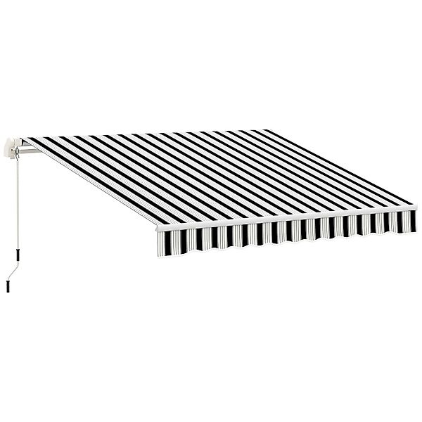 Outsunny Sonnenschirm Markise Aluminium Polyester Weiß Blau 395L x 245B x 3 günstig online kaufen