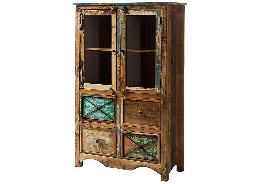 Massivmoebel24 Highboard (Highboard Altholz 95x40x150 mehrfarbig günstig online kaufen