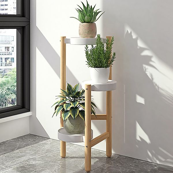 YINDN Blumenständer 3 Ablagen Holz Blumenhalter günstig online kaufen