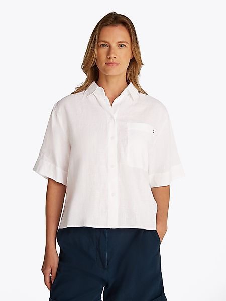 Tommy Hilfiger Kurzarmshirt "ESS LINEN RELAXED S/S SHIRT" mit Brusttasche, günstig online kaufen
