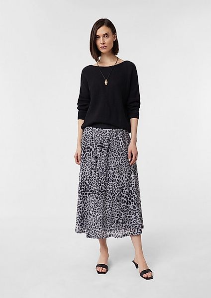 comma Midirock Rock Bedruckter Mesh-Rock zum Schlupfen in Midi Länge günstig online kaufen