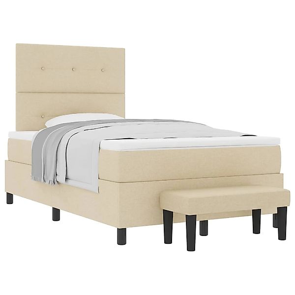 vidaXL Boxspringbett mit Matratze Creme 120 x 200 cm Stoff 3344063 günstig online kaufen