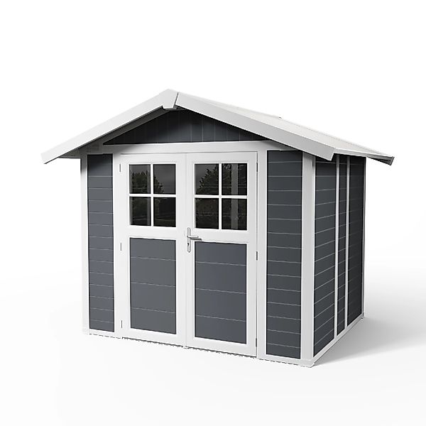 Grosfillex Kunststoff-Gartenhaus Deco 4,9 Dunkelgrau 4,9 m² günstig online kaufen