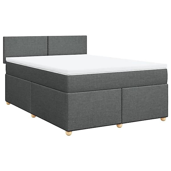 vidaXL Boxspringbett mit Matratze Dunkelgrau 140x190 cm Stoff 3288969 günstig online kaufen