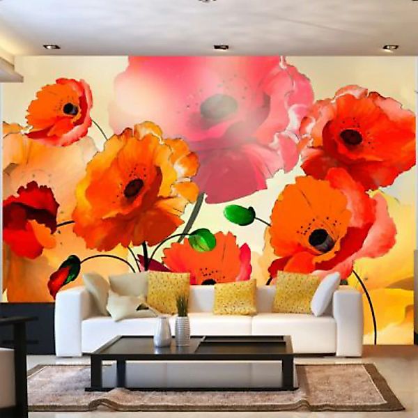 artgeist Fototapete Velvet Poppies mehrfarbig Gr. 300 x 210 günstig online kaufen