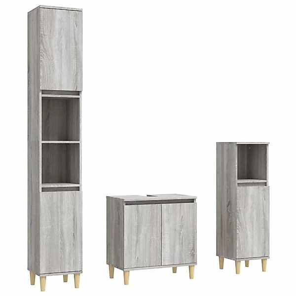 vidaXL Badezimmer-Set 3-tlg. Badmöbel-Set Braun Eichen-Optik günstig online kaufen