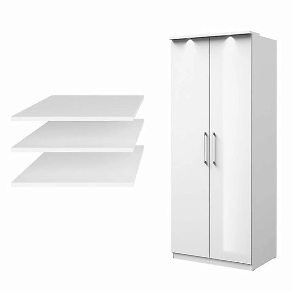Schlafzimmer Kleiderschrank inkl. Einlegeböden OLMO-83 in weiß mit Fronten günstig online kaufen