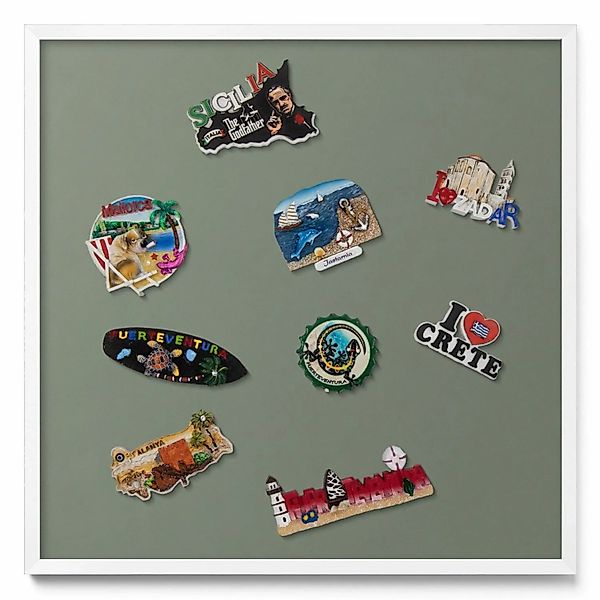 Tulup Magnettafel Magnetboard für Reisemagnete Olivfarben 50x50 cm Metall M günstig online kaufen