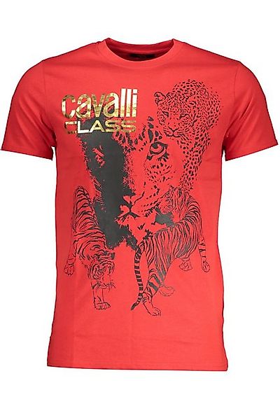 Cavalli Class T-Shirt Herren Kurzarm T-Shirt Rot mit Rundhals und günstig online kaufen