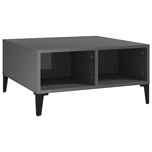 vidaXL Couchtisch Hochglanz-Grau 60x60x30 cm Holzwerkstoff Modell 1 günstig online kaufen