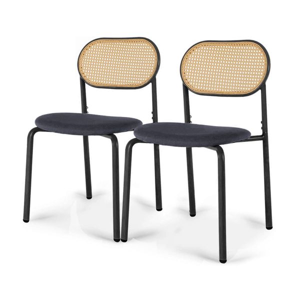 PXloue Esszimmerstuhl Rattanstuhl Polsterstuhl Wohnzimmerstuhl (Set), günstig online kaufen