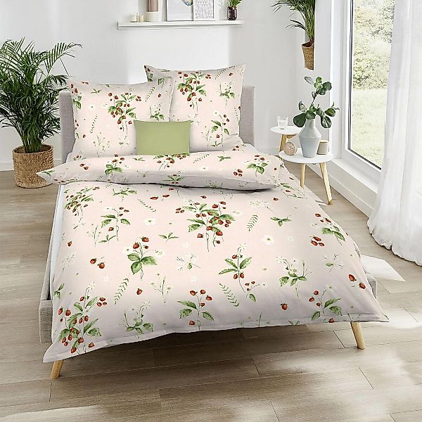 Kaeppel Bettwäsche Walderdbeeren, Mako Satin, 2 günstig online kaufen