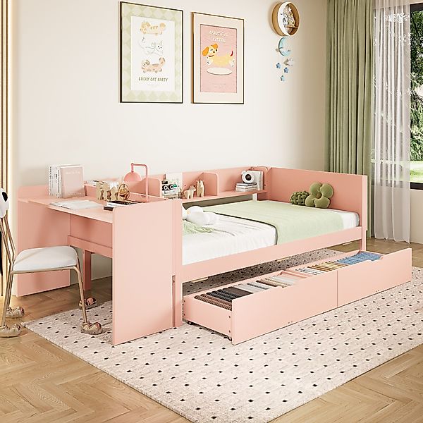 Flieks Kinderbett, Massivholzbett Einzelbett 90x200cm mit günstig online kaufen