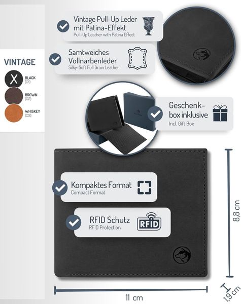 Wolfstrøm Geldbörse Portemonnaie Querformat 'Nørge Classic' günstig online kaufen