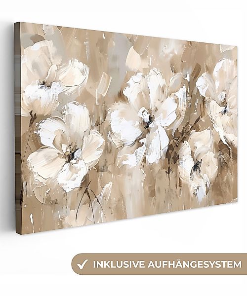 OneMillionCanvasses® Leinwandbild Blumen - Beige - günstig online kaufen