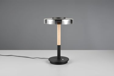 LED-Tischlampe Celeste chrom/holz 35 cm Glas/Metall Touchdim günstig online kaufen