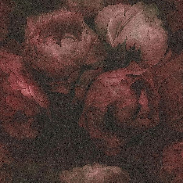 PROFHOME 373924-GU Blumen Tapete Floral Matt Rot Schwarz 0,53 m x 10,05 m 5 günstig online kaufen