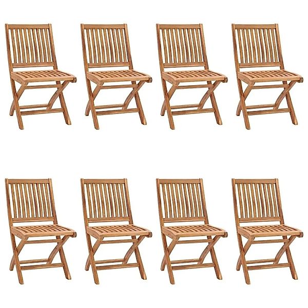vidaXL Klappbare Gartenstühle 8 Stk Massivholz Teak 3072806 günstig online kaufen