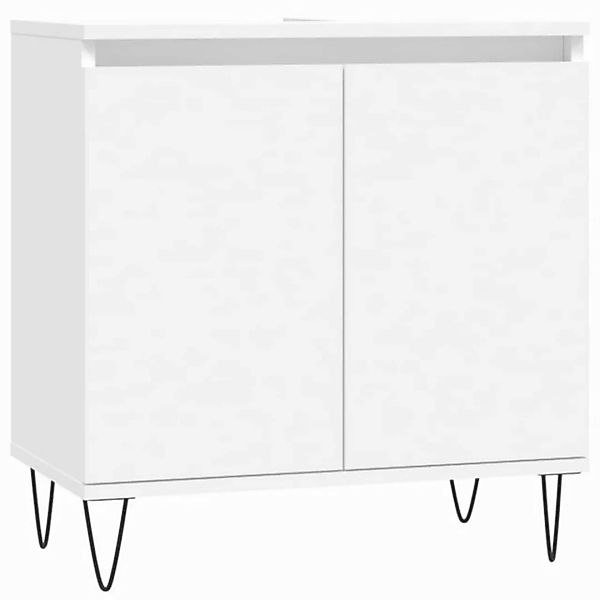 vidaXL Waschbeckenunterschrank Badezimmerschrank Weiß 58x33x60 cm Holzwerks günstig online kaufen