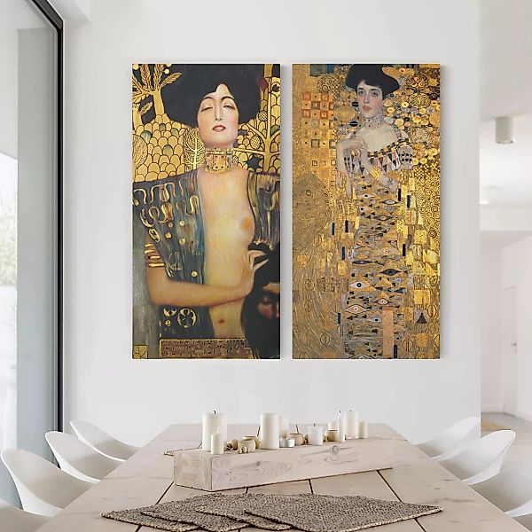 2-teiliges Leinwandbild Portrait - Hochformat Gustav Klimt - Judith und Ade günstig online kaufen