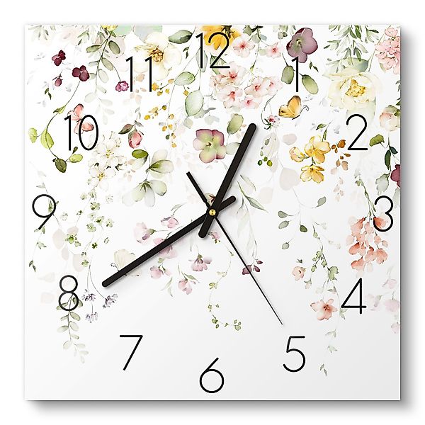 DEQORI Wanduhr 'Zarte Blütenpracht' (Glas Glasuhr günstig online kaufen