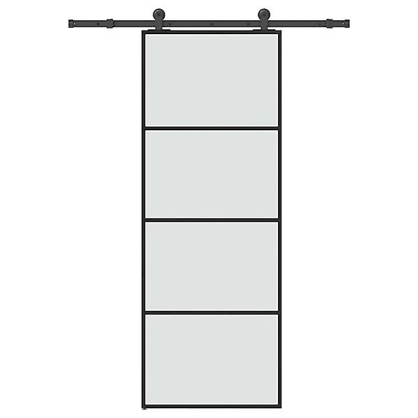 vidaXL Schiebetür mit Beschlag 76x205 cm ESG-Glas & Aluminium 3332862 günstig online kaufen