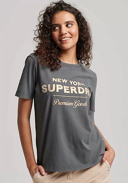 Superdry Rundhalsshirt "LUXE METALLIC LOGO T SHIRT" günstig online kaufen