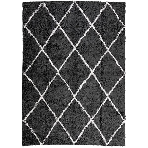 vidaXL Teppich Shaggy Hochflor Modern Schwarz Und Creme 200x280 Cm 1955878 günstig online kaufen