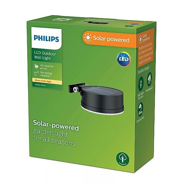 Philips LED-Solar-Wandleuchte Vynce, Ø Kopf 11,2 cm günstig online kaufen