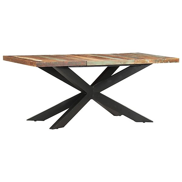 vidaXL Esstisch 180 x 90 x 76 cm  Massivholz pulverbeschichteter Stahl günstig online kaufen