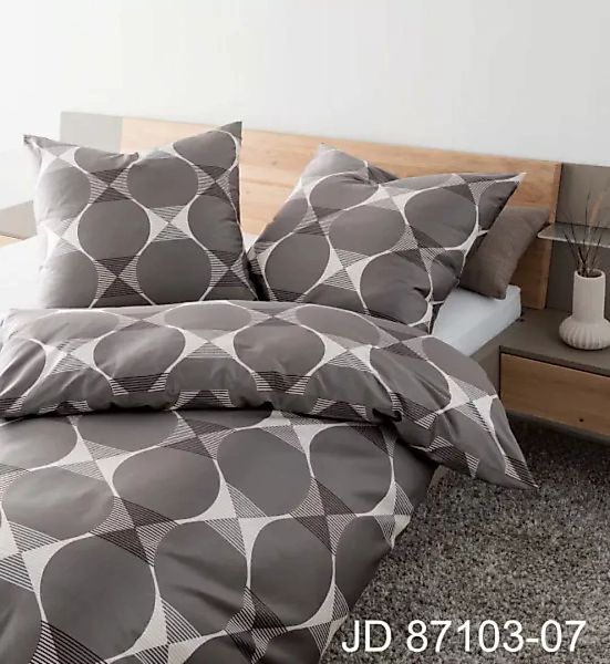 Janine Janine Mako-Satin Bettwäsche J. D. 87103 taupe Größe:  135x200 cm + günstig online kaufen