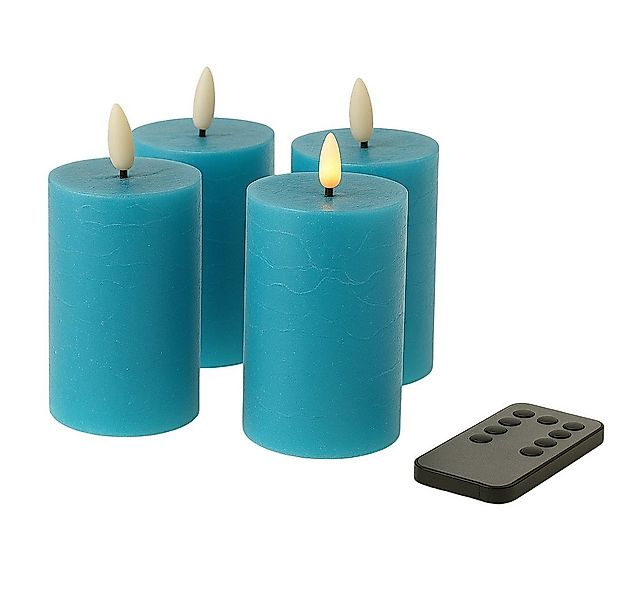Fachhandel Plus Stumpenkerze LED mit Timer 10x6,5 cm Echtwachskerzen mit 3D günstig online kaufen