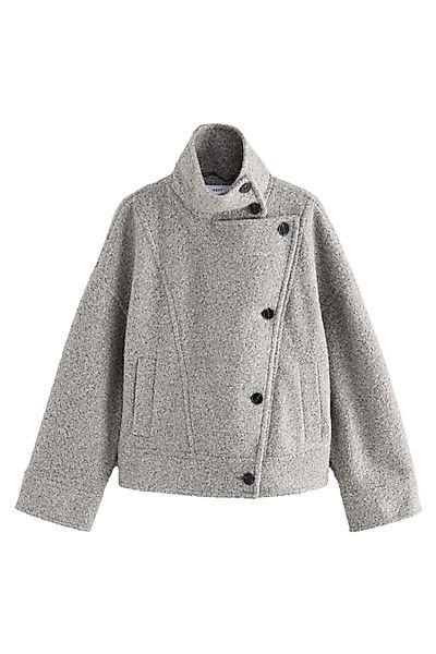 Next Bouclèjacke Asymmetrischer Strickmantel mit Trichterkragen günstig online kaufen