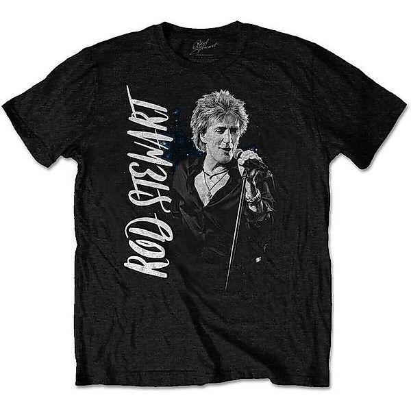 Bravado Print-Shirt Rod Stewart Mic Stand Pose Blood Red Roses lizenziert T günstig online kaufen