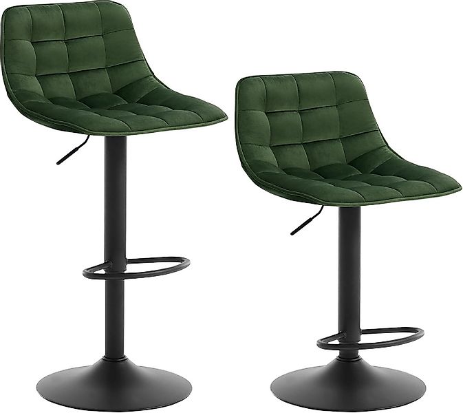Woltu Barhocker (2 St), höhenverstellbar & 360° drehbar, Samt und Metall günstig online kaufen